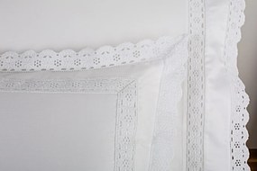 Percal 400 Fios - Jogos de lençóis cor branco - Premium Sevilla: 1 lençol inferior não ajustável 280x290 cm + 1 lençol superior 280x290 cm + 2 fronhas 50x70 cm