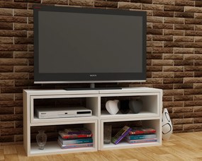 Móvel de TV Dobrável "Care" - 136,8x40x29,5 cm - Branco - Design Moder