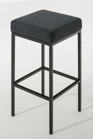 Banco de bar Montreal em tecido com estrutura preta 37 x 83 x 37 cm Cinzento escuro