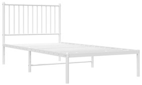 Estrutura de cama com cabeceira 90x190 cm metal branco