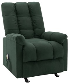 321416 vidaXL Poltrona de massagens reclinável tecido verde-escuro