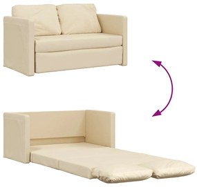 Sofá-cama sem pés 112x174x55 cm tecido cor creme