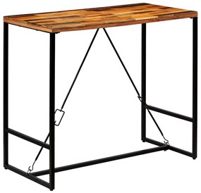 Mesa de bar em madeira recuperada maciça 120x60x106 cm