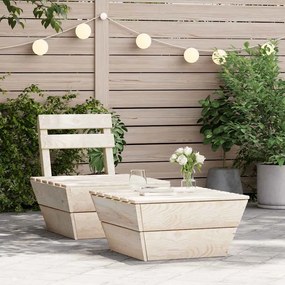 vidaXL 2 pcs conjunto lounge de jardim madeira de abeto impregnada