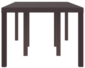 Mesa de Jardim vidaXL Marrom 200x100x73 cm em Rattan Sintético
