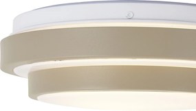 Plafon moderno taupe com branco 25cm IP44 - Walden