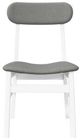 Cadeiras de jantar com almofadões 2 pcs madeira maciça branco