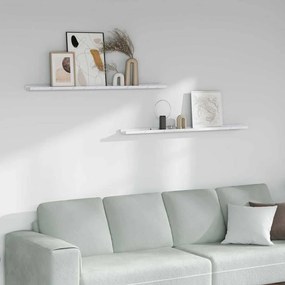 vidaXL Prateleira de Parede 2 pcs Mármore Branco 115 x 9 x 3 cm