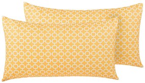 Conjunto de 2 almofadas de jardim com padrão amarelo 40 x 70 cm ASTAKOS Beliani