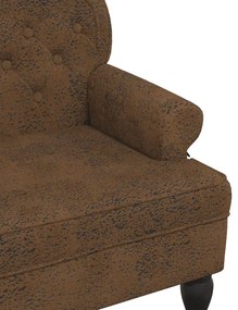 Banco com encosto 119,5x64,5x75 cm camurça castanho