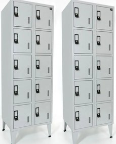 Pack 2 Cacifos Metálico Duplo 10 Cacifos 1900x600x500 mm Standard