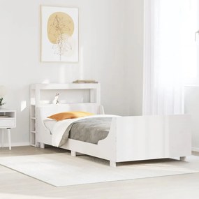 vidaXL Cama sem colchão 90x200 cm madeira de pinho maciça branco