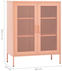 Armário de arrumação aço 80x35x101,5 cm rosa