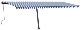 Toldo retrátil manual independente 600x300 cm azul e branco