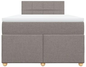 Cama boxspring c/ colchão 120x190cm tecido castanho-acinzentado
