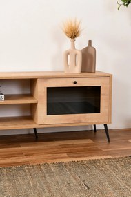 Móvel TV Calvin – Carvalho e Preto – 180x55x40 cm