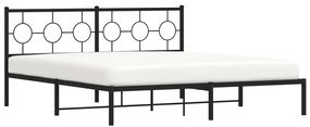 Estrutura de cama com cabeceira 183x213 cm metal preto