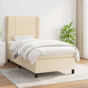 Cama com molas/colchão 90x190 cm tecido cor creme