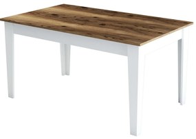 Conjunto de Mobiliário de Sala de Estar Milan500 – Nogueira e Branco –