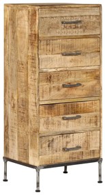 Armário de gavetas 45x35x106 cm madeira de mangueira maciça