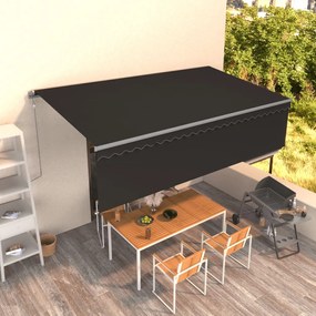 Toldo retrátil automático com estore 5x3 m antracite