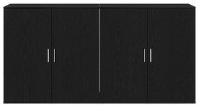 Buffets 2 pcs Carvalho Preto 79x38x80 cm Madeira de engenharia