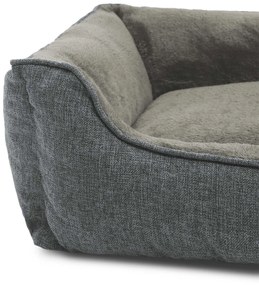 Cama para cães com cobertura lavável 110 x 77 x 25 cm cinzento