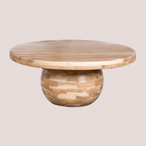 Mesa De Centro Em Madeira De Acácia (ø90 Cm) Dalen Castanho Acácia - Sklum