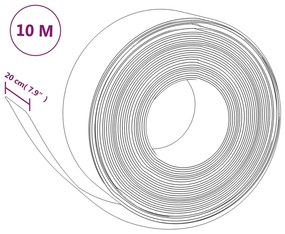 Bordas de jardim 5 pcs 10 m 20 cm polietileno castanho