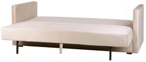 Sofá-cama de 3 lugares com arrumação em veludo creme EKSJO Beliani