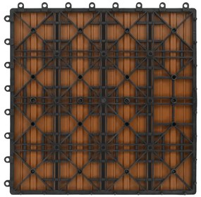 Ladrilhos de pavimento 22 pcs WPC 2m² 30x30 cm cor teca