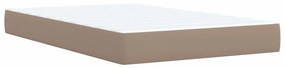 Cama boxspring c/ colchão 120x190cm couro artificial cappuccino