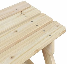 Mesa piquenique 4 crianças c/ orifício guarda-sol abeto maciço