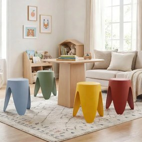 Conjunto de 8 bancos para crianças empilháveis de plástico portáteis sem encosto,, para sala de aula, escritório ou sala de estar, 46 cm, multicolorid