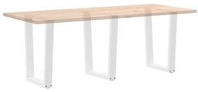 Pernas para mesa de jantar em V 3 peças, branco, 70x(72-73,3) cm, aço