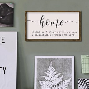 Quadro Decorativo em MDF KZM318 – Castanho, Branco, Preto – 25 x 50 cm