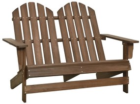 Cadeira de jardim Adirondack 2 lugares abeto maciço castanho