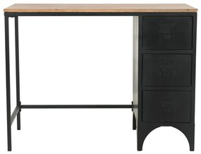 Secretária c/ um pedestal madeira abeto maciça aço 100x50x76cm
