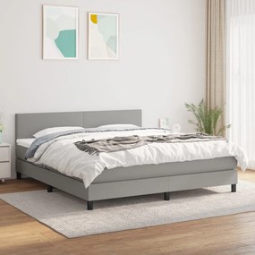 vidaXL Cama com molas/colchão 180x200 cm tecido cinzento-claro