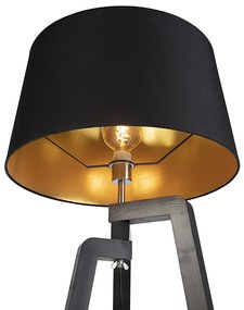 LED Candeeiro de pé inteligente com cúpula preto com dourado 50 cm incl. Wifi A60 - Puros Country / Rústico