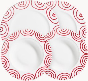 Conjunto de loiça artesanal Rotgeflammt, 2 pessoas, conjunto de 4