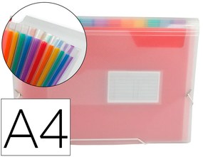 Pasta Classificadora com Fole Din A4 Transparente com 13 Departamentos Cristal