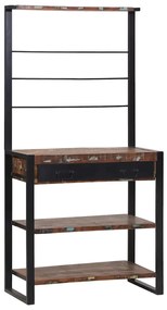 Suporte de Cozinha Multicolorido 80x40x160 cm Madeira Reclamada Sólida