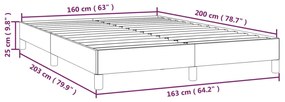 Estrutura de cama 160x200 cm tecido cinza-claro