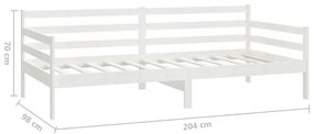 Sofá-cama 90 x 200 cm madeira de pinho maciça branco