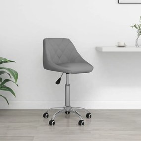 vidaXL Cadeira de escritório giratória couro artificial cinzento