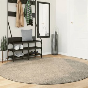 vidaXL Tapete de pelo alto com aspeto brilhante ISTAN Ø 200 cm bege