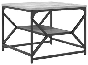 Mesa de Café  com Prateleira - Cinza Sonoma - 51x50x40 cm - Feita de M