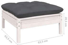 9 pcs conj. lounge de jardim com almofadões antracite pinho