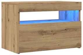 Móvel TV c/ luzes LED 2pcs derivados madeira carvalho artisiano